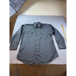 Mens ROPER 3XL Western Cowboy Pearl Snap Button Up Long Sleeve Shirt CHARCOAL